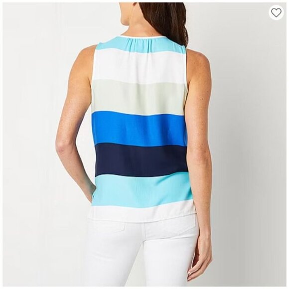 Liz Claiborne Womens Round Neck Sleeveless Blouse. M - Picture 3 of 3